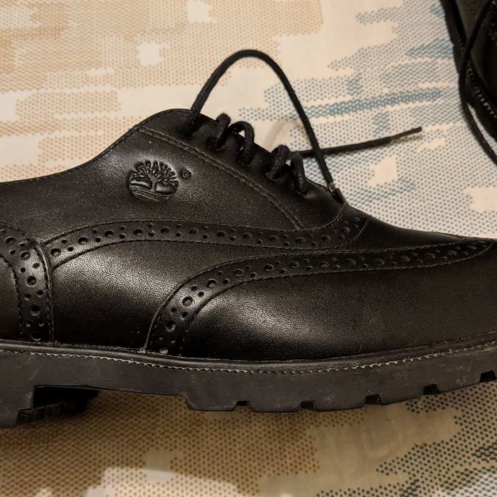 Timberland Black Leather Waterproof Wingtips